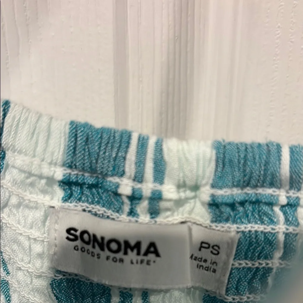 Sonoma Teal and White Striped Midi Sundress - Picture 5 of 8